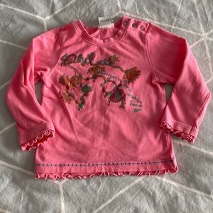 Diesel sz 12 mos long sleeve top with ruffle accent